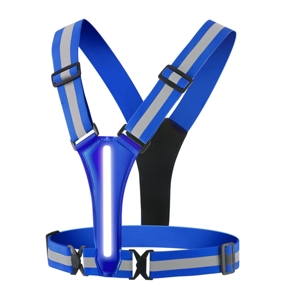 LED Running Vest USB Rechargeable Reflective Cycling Security Vest High Visibility Night Running Riding Clothing For Running