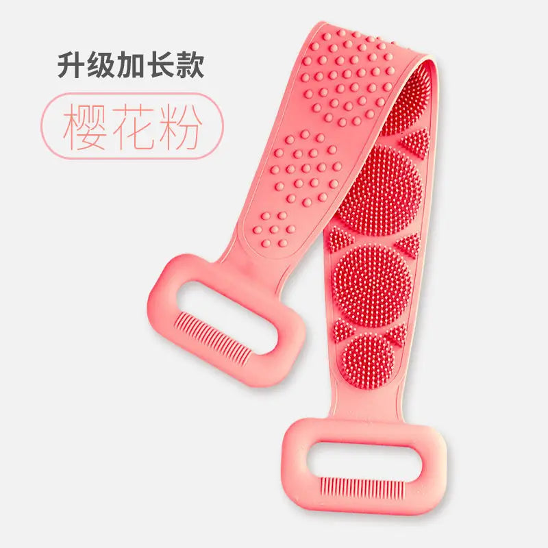 Body Sponge Silicone Back Brushes Bath Towels Scrubber Rubbing Back Peeling Massage Shower Belt Extended Skin Clean Brushes