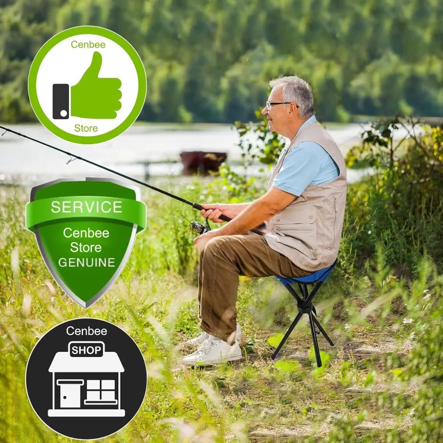 Portable Outdoor Folding Camping Stool for Travel Fishing Hiking Gardening and Beach Use with 14 Height and Up to 300 lbs Weigh