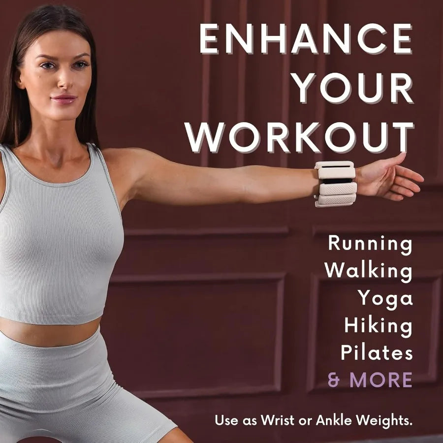 Wrist & Ankle Weights - 1 Pair - Wearable Ankle Weights for Women and Men - Wearable Bracelet for Exercise, Yoga, Walking, Runni