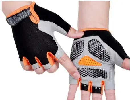 Anti Slip Shock Breathable Half Finger Gloves Breathable Cycling Gloves Fitness Gym Bodybuilding Crossfit Exercise Sports Gloves