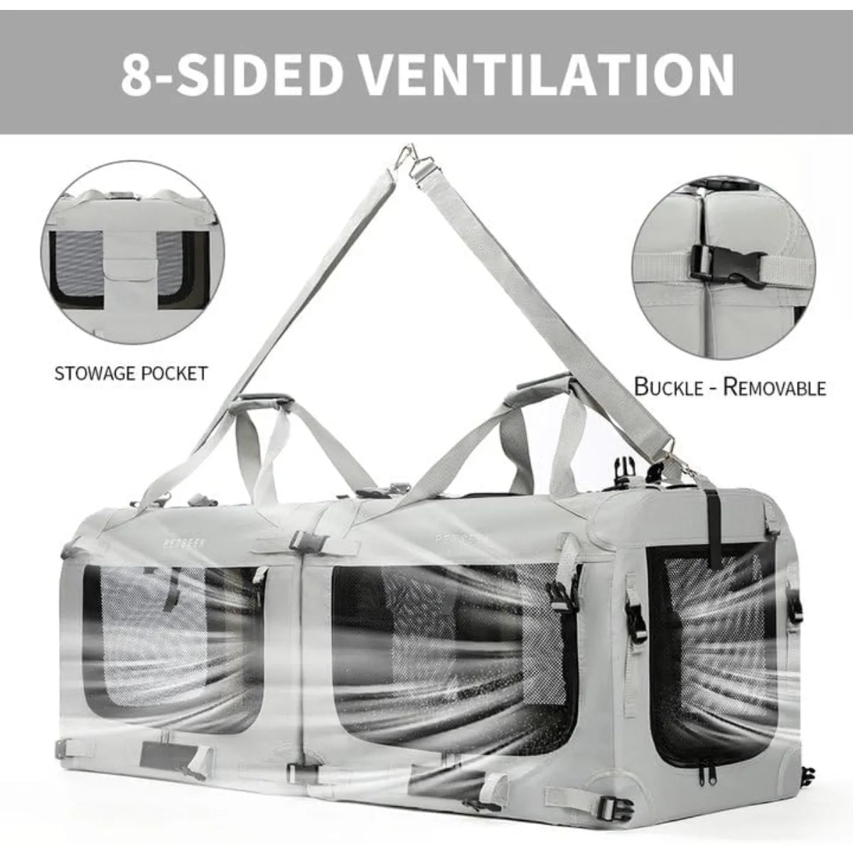 Foldable Pet Carrier for Car Travel, Extra Large with Included Accessories
