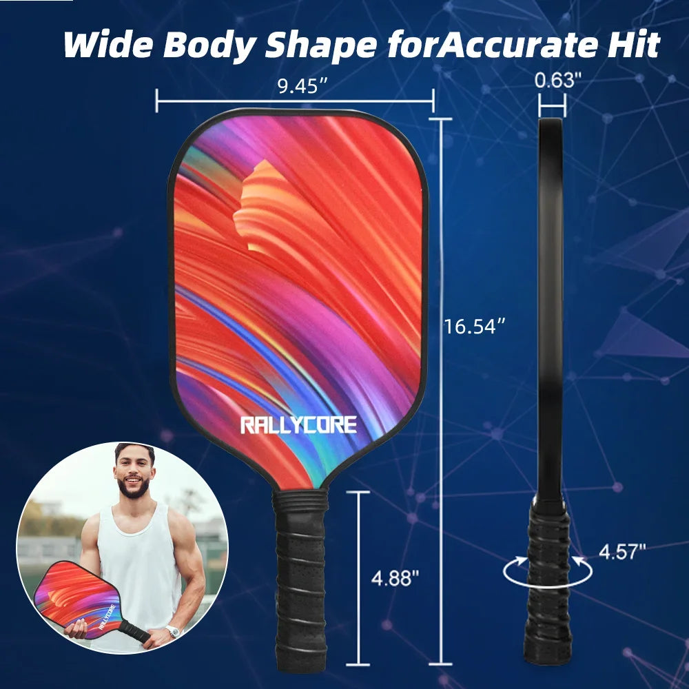 Complete Pickleball Set of 2 | Honeycomb Core Paddles, 4 Balls & Carry Bag for Indoor/Outdoor Play