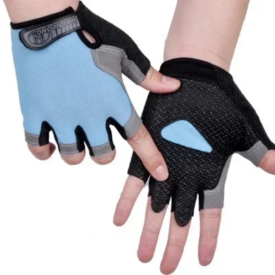 Anti Slip Shock Breathable Half Finger Gloves Breathable Cycling Gloves Fitness Gym Bodybuilding Crossfit Exercise Sports Gloves
