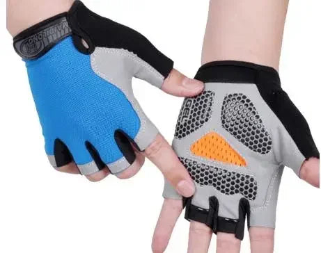 Anti Slip Shock Breathable Half Finger Gloves Breathable Cycling Gloves Fitness Gym Bodybuilding Crossfit Exercise Sports Gloves