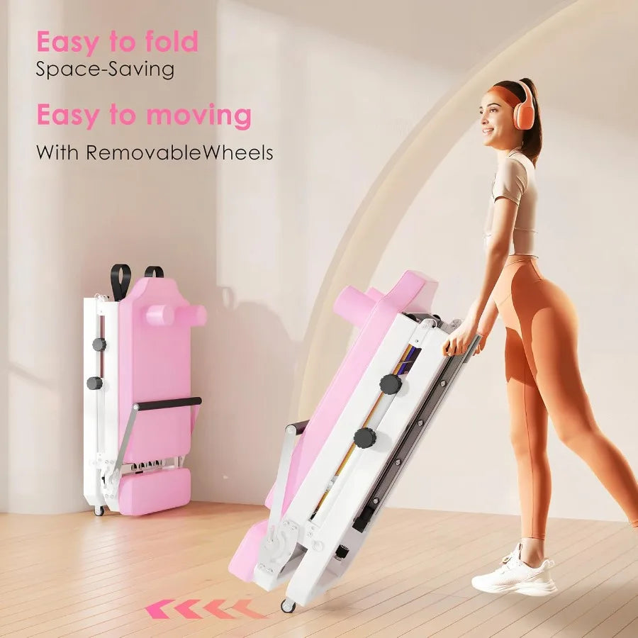 Foldable Pilates Reformer Machine with Springs Resistance for FullBody Home Workouts Adjustable Fitness Equipment Suitable for