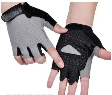 Anti Slip Shock Breathable Half Finger Gloves Breathable Cycling Gloves Fitness Gym Bodybuilding Crossfit Exercise Sports Gloves