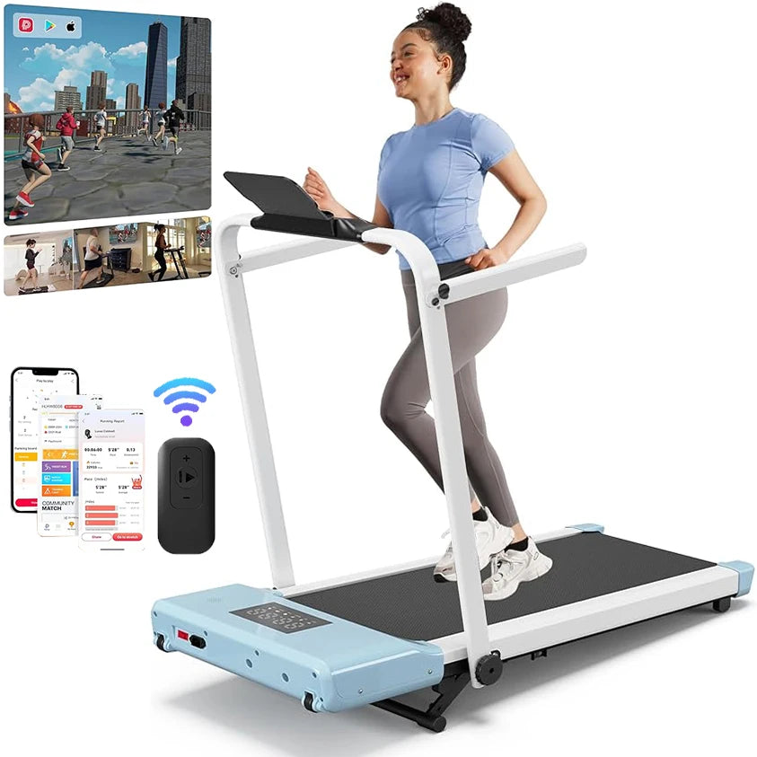 Hot Walking Pad Treadmill with 9% Incline Under-Desk for Home/Office 37.4inch Belt LCD Display Portable Foldable Safety Armrest