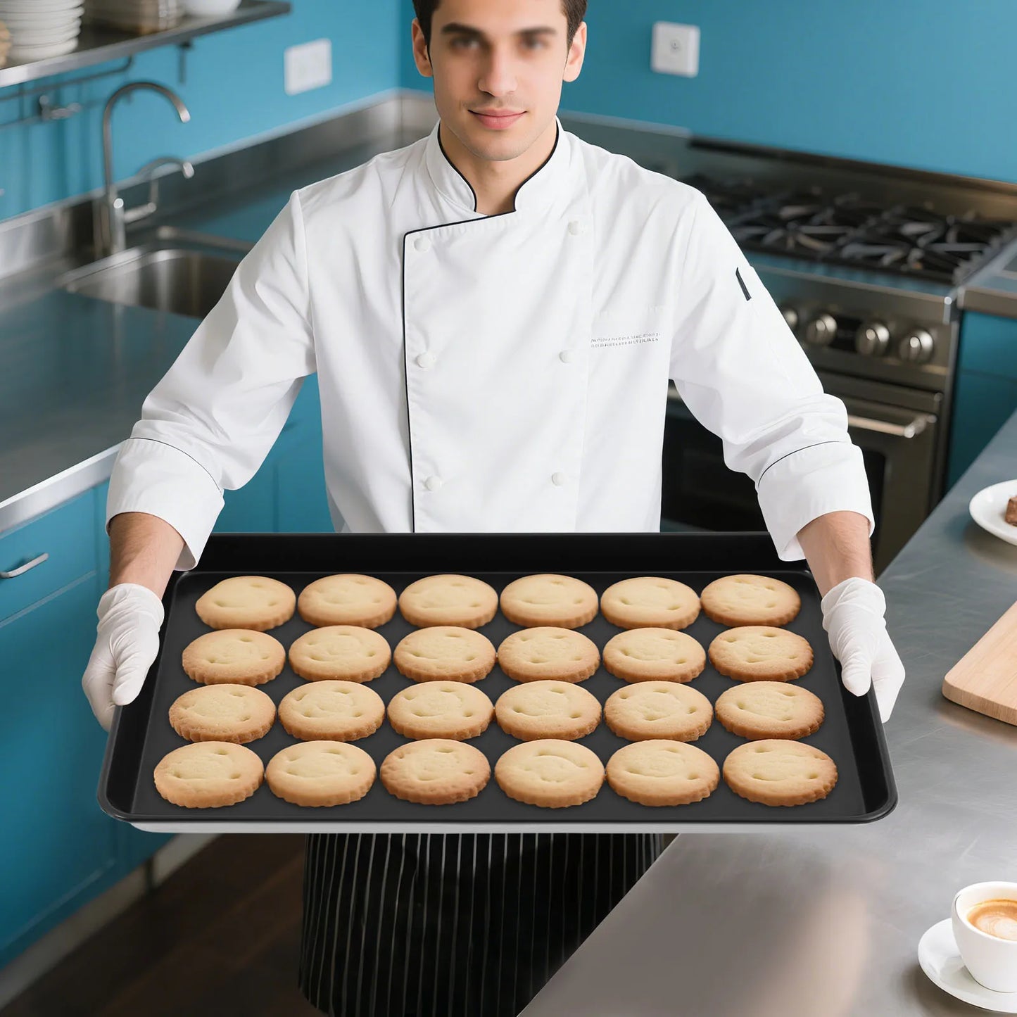 Bakeware Cookie Pan, Kitchen Oven Baking Pan, Baking Pan, Non-Stick Baking Pan 23.6x15.7in Rectangular Oven Tray