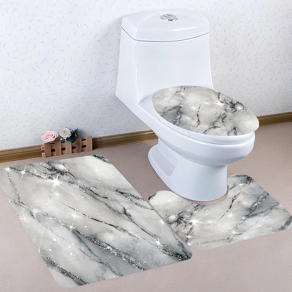 Starlight Bathroom Four-piece Set - Avant-garde Waterproof Shower Curtain, creating a complete bathroom suite