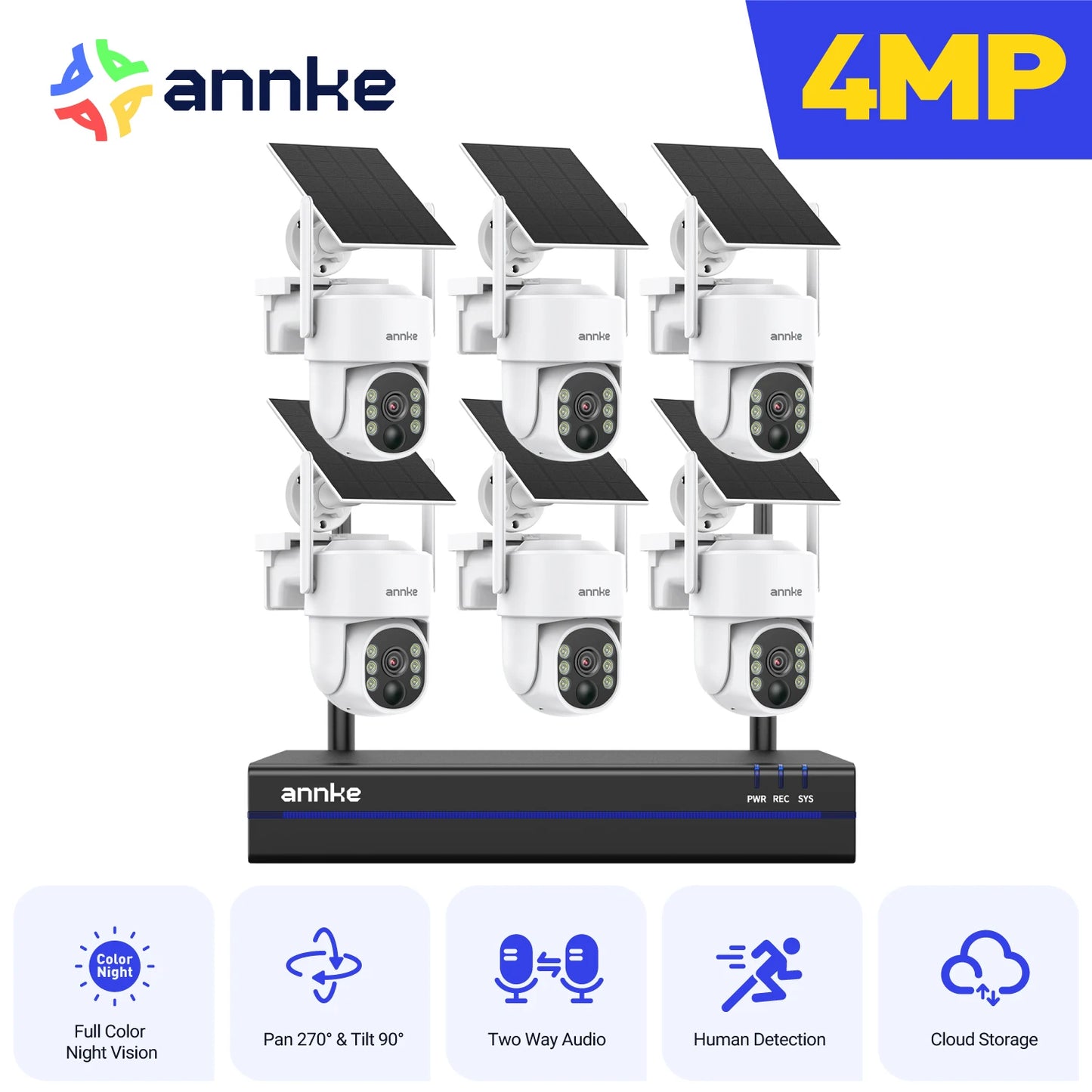 Annke Solar Wireless Camera System With 4MP Resolution
