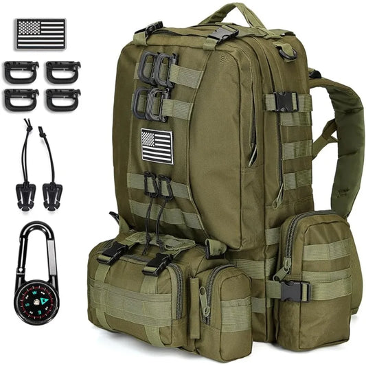 Large Military Tactical Backpack for Men, 40-50L Backpacks for Women, Bug out Bag Army 3 Days Pack Bags Rucksack with Molle Syst