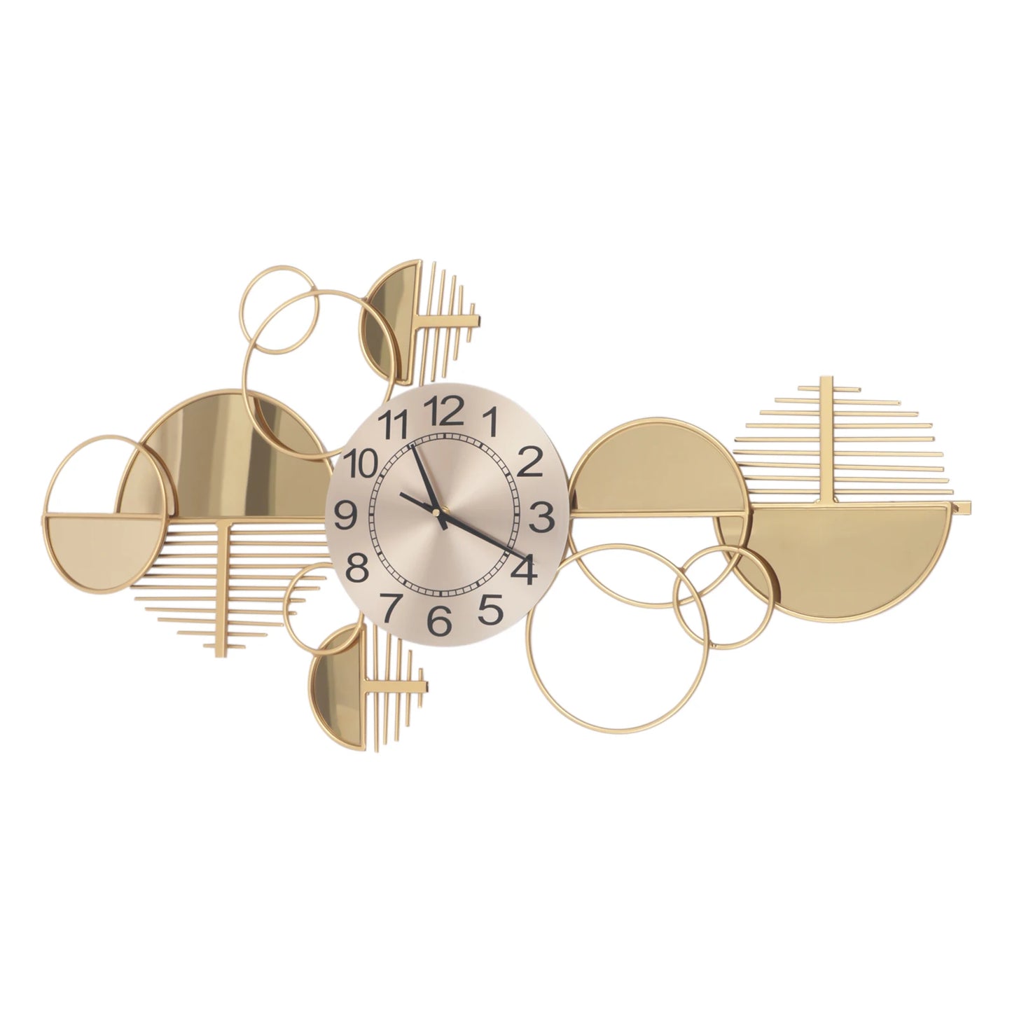 Wall Clock Modern Metal Silent Battery-Operated Minimalist Decor