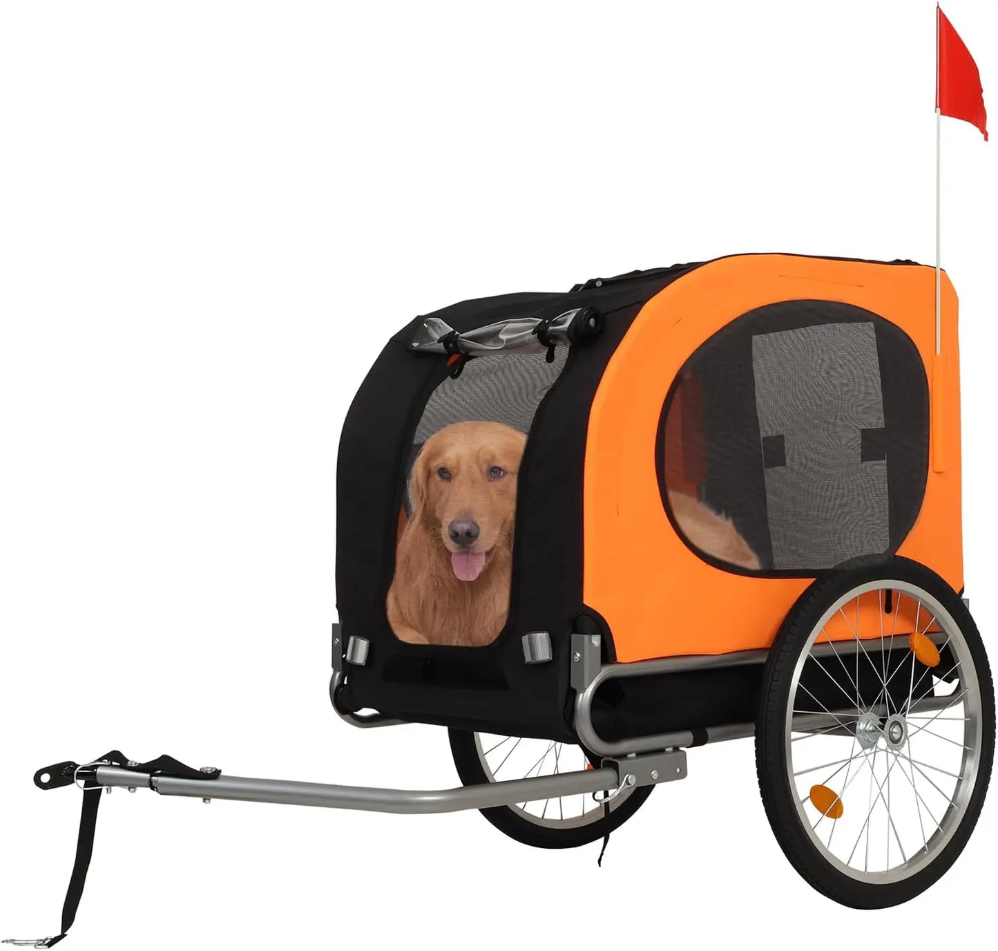Steel Dog Bike Trailer with Universal Bicycle Coupler Folding Pet Cart Bicycle Carrier Max 40kg Water Resistant Pet Bike Trailer