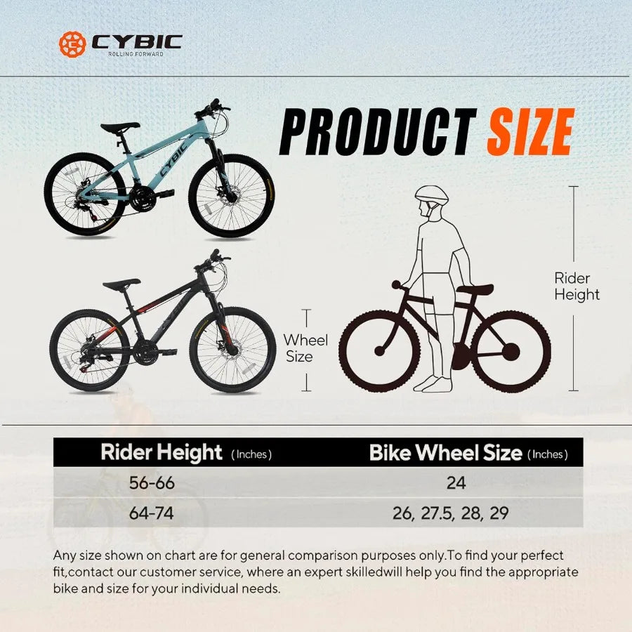 Mountain Bike 24 26in 21Speed Disc Front Suspension Mountain Bike Youth Adult Mens Womens Commuter City Snow Bicycles