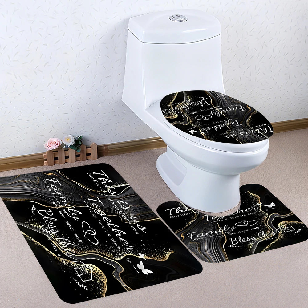 Art Exhibition Bathroom Four-piece Set - Avant-garde Waterproof Shower curtain, creating a complete bathroom kit