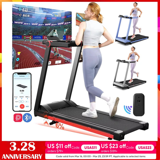 Superun Treadmill Foldable 3.5HP Incline 6% With App