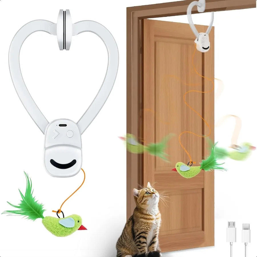 Interactive Cat Toys for Indoor Cats Automatic Electric Flying Bird Feather Wand Toy Best Kitten Adult Cat Enrichment Toy Hangi