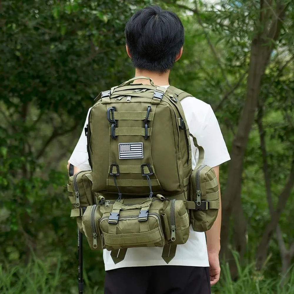 Large Military Tactical Backpack for Men, 40-50L Backpacks for Women, Bug out Bag Army 3 Days Pack Bags Rucksack with Molle Syst