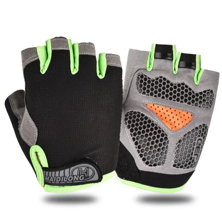 Anti Slip Shock Breathable Half Finger Gloves Breathable Cycling Gloves Fitness Gym Bodybuilding Crossfit Exercise Sports Gloves
