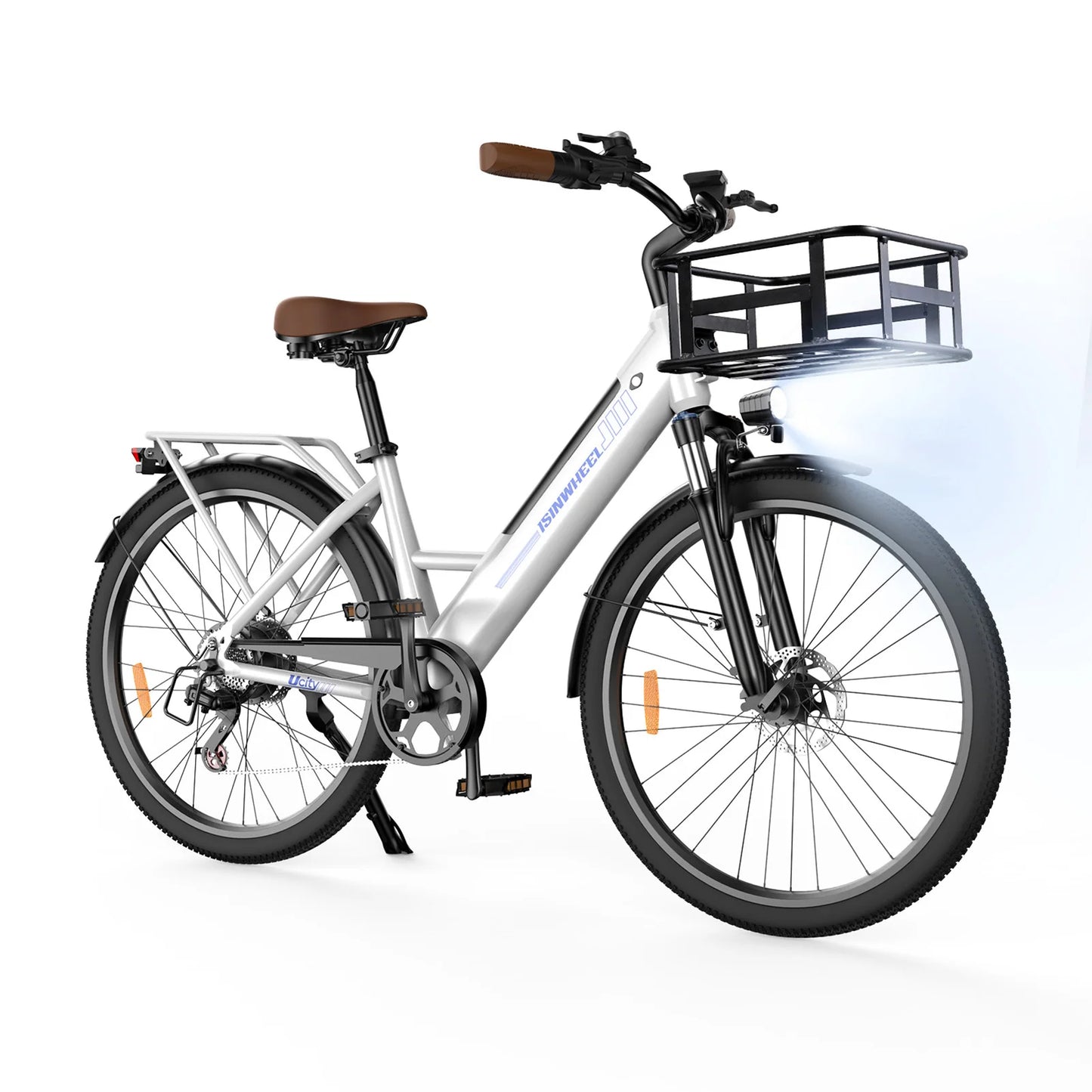 Isinwheel Ucity E-bike For Adult 36V 10.4Ah Battery 500W Motor 26 Inch Tires With front frame City Electric bicycle