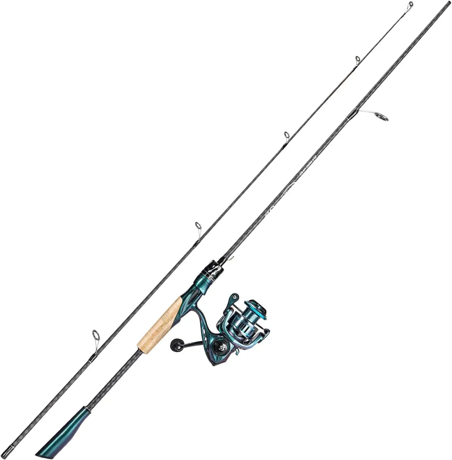 Spinning Rod And Reel Combo Lightweight Carbon Fiber Construction