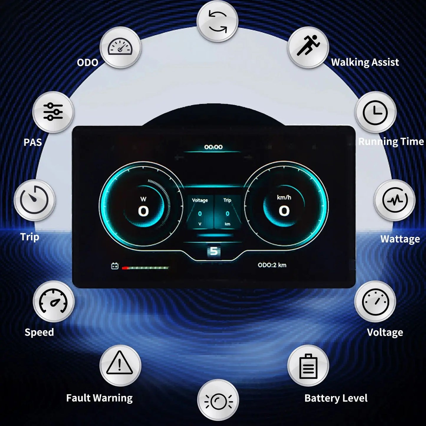 [Haytrix-US] Fatbike V20 Screen EBike LCD Display Bicycle Speedometer Cycling Computer for Bikes Accessories