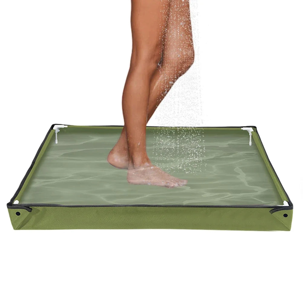 Foldable Shower Base Portable Shower Pan Pets Shower Basin Base for Travel Shower Beach Pet Bath