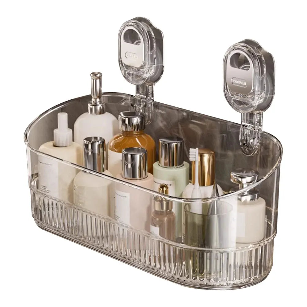 Hanging Shower Shelf Suction Storage Box Large Capacity & Strong Load-Bearing Removable Shower Basket Suction Cup for Bathroom