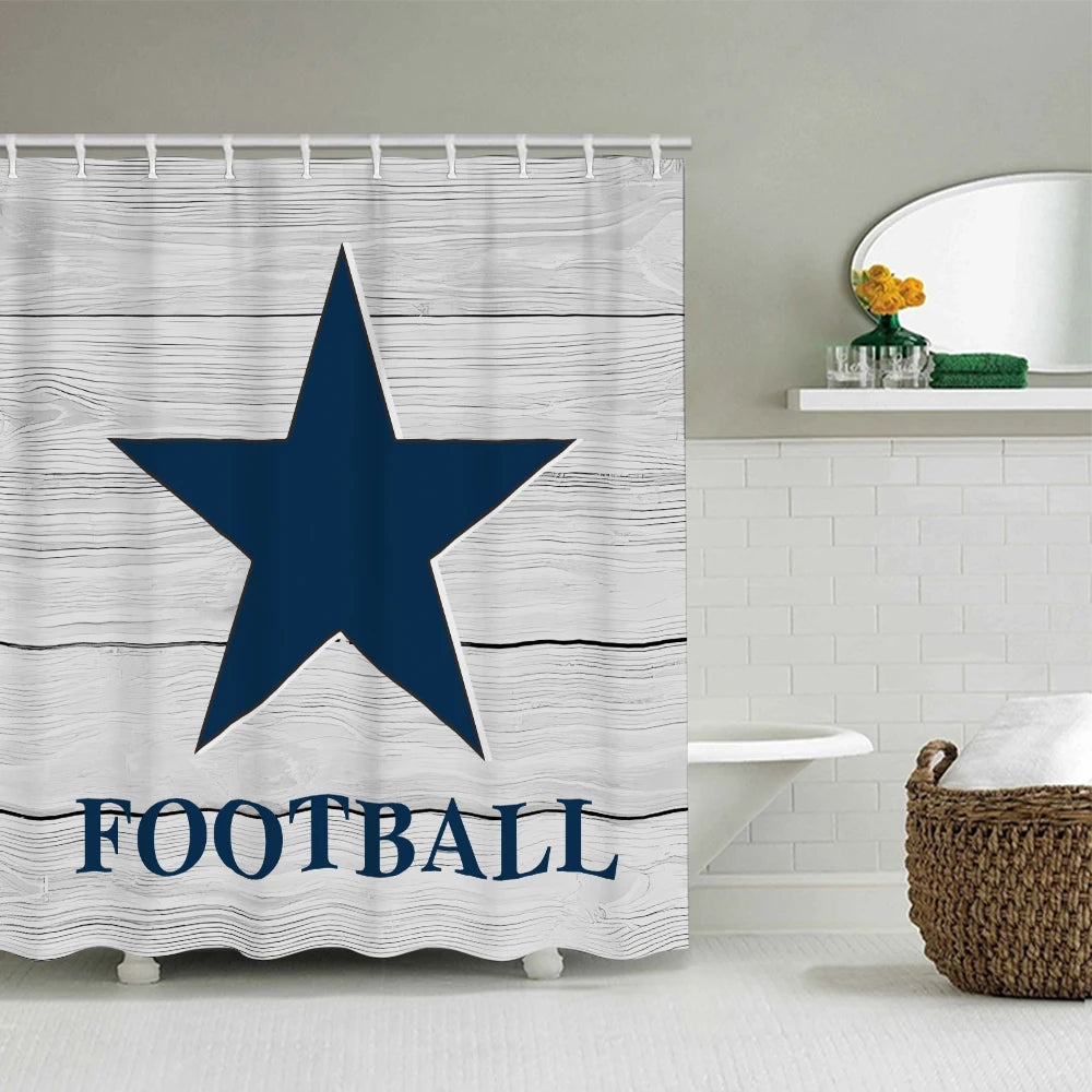 Dallas Cowboys Bathroom Four-piece Set - Avant-garde Waterproof Shower Curtain, creating a complete bathroom kit