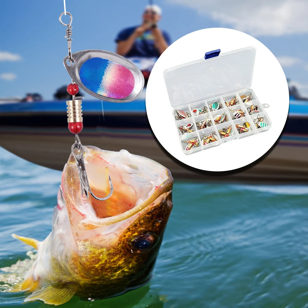 MOJOYCE Metal Spoon Spinner Fishing Lure With Crankbait Style